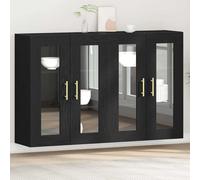 vidaXL Pensile 2 pcs Rovere nero 69.5 x 34 x 90 cm Legno multistrato