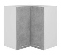 vidaXL Pensile Angolare Grigio Cemento 57x57x60cm in Legno Multistrato