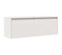 vidaXL Pensile Bianco 100x30x35 cm in Legno Massello di Pino