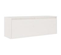 Pensile Bianco 100x30x35 cm in Legno Massello di Pino