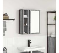 vidaXL Pensile da Bagno con Specchio Grigio Sonoma 50x21x60 cm