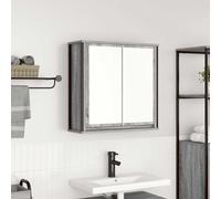 vidaXL Pensile da Bagno con Specchio Grigio Sonoma 60x21x60 cm