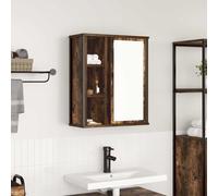 vidaXL Pensile da Bagno con Specchio Rovere Fumo 50x21x60 cm
