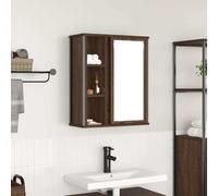 vidaXL Pensile da Bagno con Specchio Rovere Marrone 50x21x60 cm