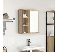 vidaXL Pensile da Bagno con Specchio Rovere Sonoma 50x21x60 cm
