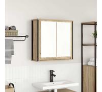 vidaXL Pensile da Bagno con Specchio Rovere Sonoma 60x21x60 cm