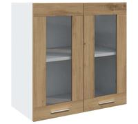 vidaXL Pensile da Cucina Anta in Vetro Rovere Artigianale 60x31x60 cm