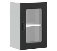 vidaXL Pensile da Cucina con Porta in Vetro Kalmar Nero Truciolato