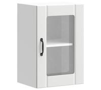 vidaXL Pensile da Cucina con Porta in Vetro Lucca Bianco