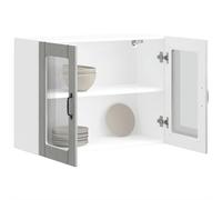 vidaXL Pensile da Cucina con Porta in Vetro Lucca Grigio Cemento