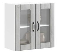 vidaXL Pensile da Cucina con Porta in Vetro Lucca Grigio Sonoma
