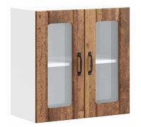 vidaXL Pensile da Cucina con Porta in Vetro Lucca Legno Vecchio