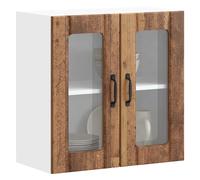 vidaXL Pensile da Cucina con Porta in Vetro Lucca Legno Vecchio