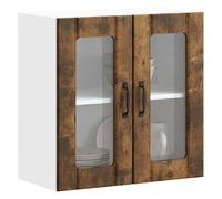 vidaXL Pensile da Cucina con Porta in Vetro Lucca Rovere Fumo