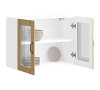 vidaXL Pensile da Cucina con Porta in Vetro Lucca Rovere Sonoma, armadietto pensile Cucina, pensile per Parete Cucina, pensile Cucina a Parete