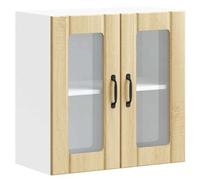 vidaXL Pensile da Cucina con Porta in Vetro Lucca Rovere Sonoma