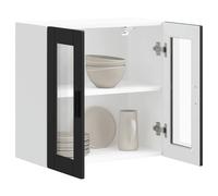 vidaXL Pensile da Cucina con Porta in Vetro Porto Nero