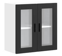 vidaXL Pensile da Cucina con Porta in Vetro Porto Nero