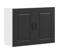 vidaXL Pensile da Cucina Kalmar Nero in Legno Multistrato, pensile da Cucina, Armadio da Cucina a Parete, pensili con Ante, pensile Montato