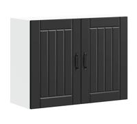vidaXL Pensile da Cucina Lucca Nero in Legno Multistrato