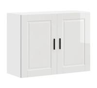 vidaXL Pensile da Cucina Porto Bianco Lucido in Legno Multistrato, pensile da Cucina, Armadio da Cucina a Parete, pensili con Ante, pensile Montato