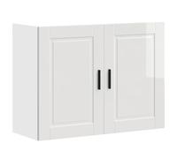 vidaXL Pensile da Cucina Porto Bianco Lucido in Legno Multistrato, pensile da Cucina, Armadio da Cucina a Parete, pensili con Ante, pensile Montato
