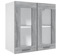 vidaXL Pensile in Vetro Grigio Sonoma 60x31x60 cm Legno Multistrato