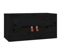vidaXL Pensile Nero 60x30x30 cm in Legno Massello di Pino