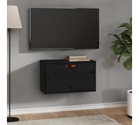 vidaXL Pensile Nero 60x30x35 cm in Legno Massello di Pino