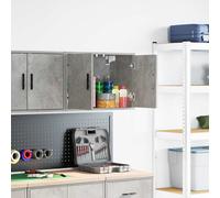 vidaXL Pensile per Garage Grigio Cemento in Legno Multistrato