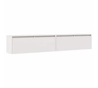 vidaXL Pensili 2 pz Bianchi 100x30x35 cm in Legno Massello di Pino