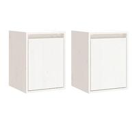 vidaXL Pensili 2 pz Bianchi 30x30x40 cm in Legno Massello di Pino