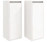 vidaXL Pensili 2 pz Bianchi 30x30x80 cm in Legno Massello di Pino