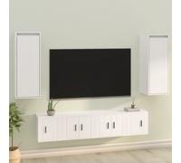 vidaXL Pensili 2 pz Bianchi 30x30x80 cm in Legno Massello di Pino