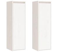 vidaXL Pensili Bianchi 2 pz 30x30x100 cm in Legno Massello di Pino