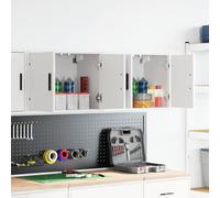 vidaXL Pensili per Garage 2 pz Bianco in Legno Multistrato
