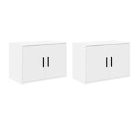 vidaXL Pensili per Garage 2 pz Bianco in Legno Multistrato