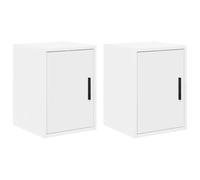 vidaXL Pensili per Garage 2 pz Bianco in Legno Multistrato, armadietto, armadio a muro per garage, armadio a muro con porte, armadio per garage