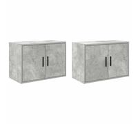 vidaXL Pensili per Garage 2 pz Grigio Cemento in Legno Multistrato