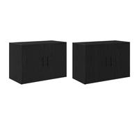 vidaXL Pensili per Garage 2 pz Neri in Legno Multistrato