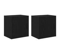 vidaXL Pensili per Garage 2 pz Neri in Legno Multistrato, armadietto, armadio a muro per garage, armadio a muro con porte, armadio per garage