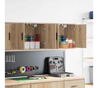 vidaXL Pensili per Garage 2 pz Rovere Sonoma in Legno Multistrato