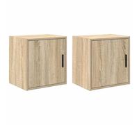 vidaXL Pensili per Garage 2 pz Rovere Sonoma in Legno Multistrato, armadietto, armadio a muro per garage, armadio a muro con porte, armadio per garage