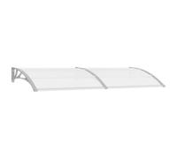 vidaXL Pensilina per Porta con Pannelli Robusta Elegante Economica Tettoia Ingresso Grigia e Trasparente 240x75 cm in PC Telaio Alluminio