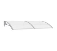 vidaXL Pensilina per Porta con Pannelli Robusta Elegante Economica Tettoia Ingresso Grigia e Trasparente 200x75 cm in PC Telaio Alluminio