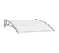 vidaXL Pensilina per Porta con Pannelli Robusta Elegante Economica Tettoia Ingresso Grigia e Trasparente 120x75 cm in PC Telaio Alluminio
