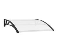vidaXL Pensilina per Porta con Pannelli Robusta Elegante Economica Tettoia Ingresso Nera e Trasparente 120x75 cm in PC Telaio Alluminio