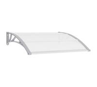 vidaXL Pensilina per Porta Tettoia Ingresso 120x75 cm - PC Trasparente Telaio Alluminio Grigia