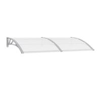 vidaXL Pensilina per Porta con Pannelli Robusta Elegante Economica Tettoia Ingresso Grigia e Trasparente 200x75 cm in PC Telaio Alluminio