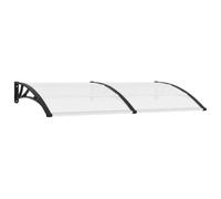 vidaXL Pensilina per Porta con Pannelli Robusta Elegante Economica Tettoia Ingresso Nera e Trasparente 200x75 cm in PC Telaio Alluminio
